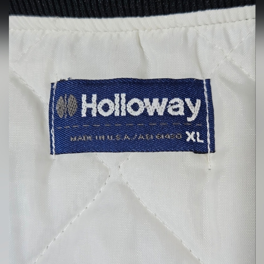 NEW 80s Holloway XL Yakima Rods & Custom Satin Bomber Jacket Washington Silver - Picture 9 of 9